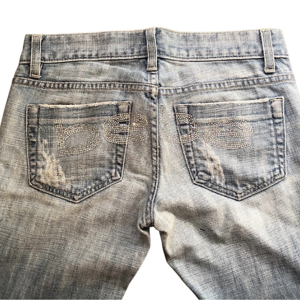 Y2K low rise bootcut rhinestone Bebe jeans